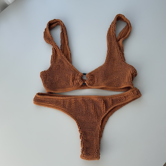 Rust Textured Bikini Set Zara Saiz M - Picture 2 of 5